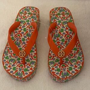 Tory Burch Multicolor Patterned Flip Flops